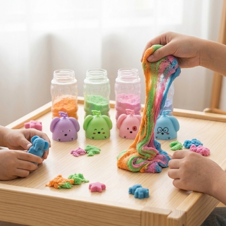 Slime En Envase Perrito Set 4 Unidades Antiestrés