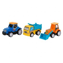 Set 3 Carritos Fricción Construcción Y Limpieza Juguete