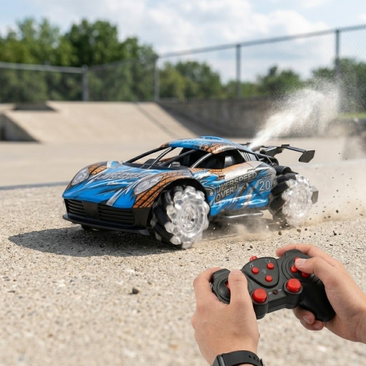 Carro De Control Remoto Acrobático Deportivo Luces Vapor