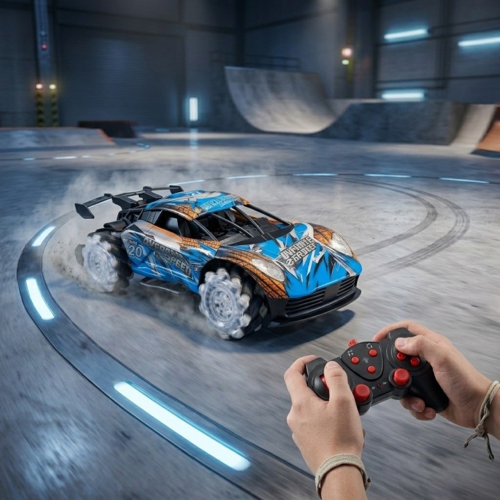 Carro De Control Remoto Acrobático Deportivo Luces Vapor