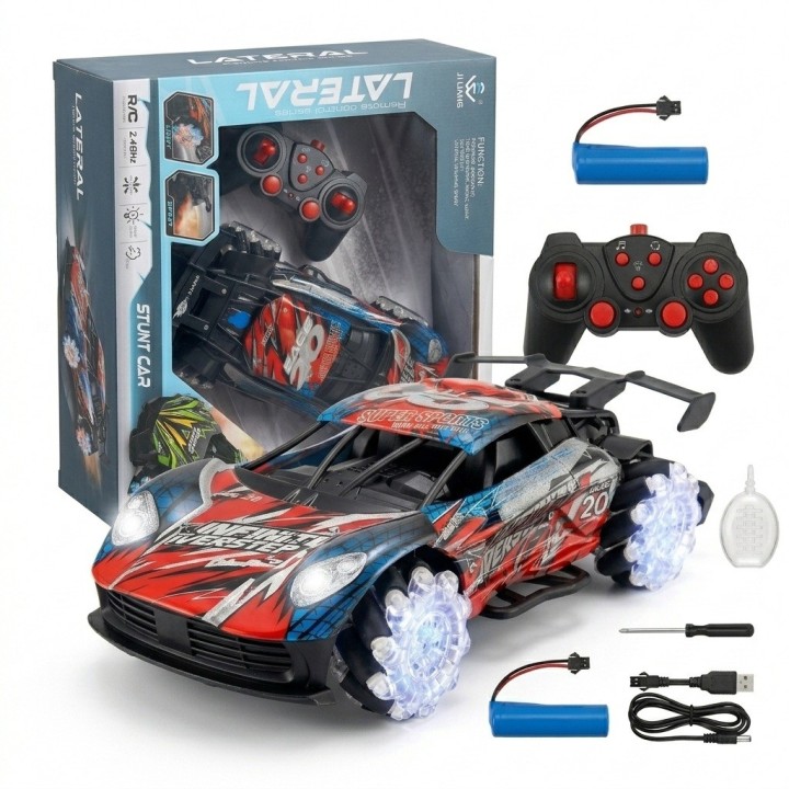 Carro De Control Remoto Acrobático Deportivo Luces Vapor