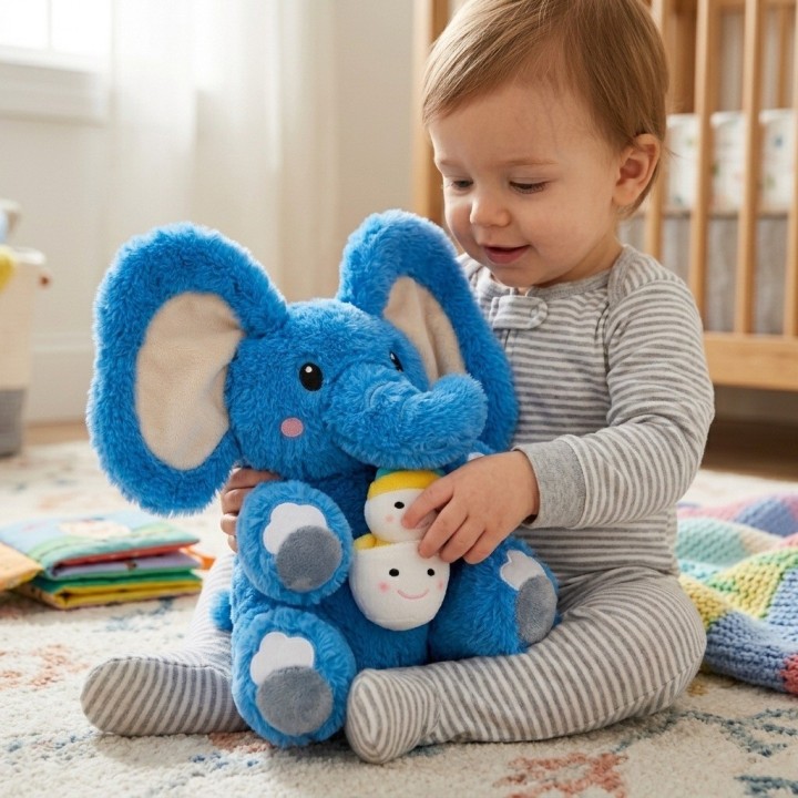Peluche Elefante Interactivo Mueve Orejas Y Canta Para Bebé