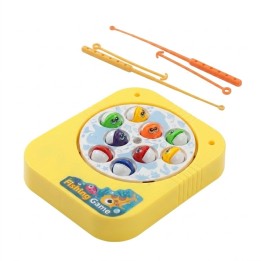 Juego Pesca Eléctrico Giratorio 9 Peces 2 Cañas Amarillo