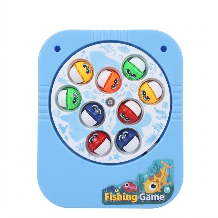 Juego Pesca Eléctrico Giratorio 9 Peces 2 Cañas Amarillo