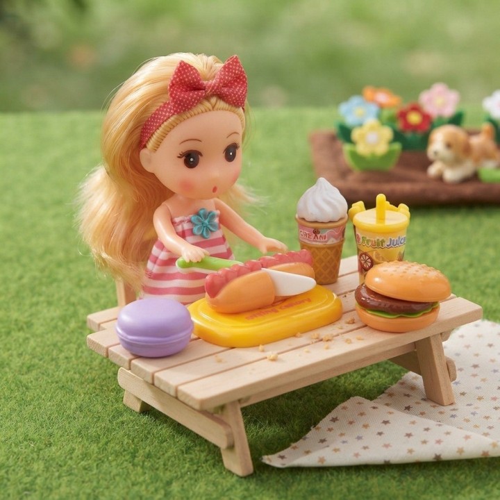 Set Comida Rápida De Juguete Para Cortar Con Muñeca