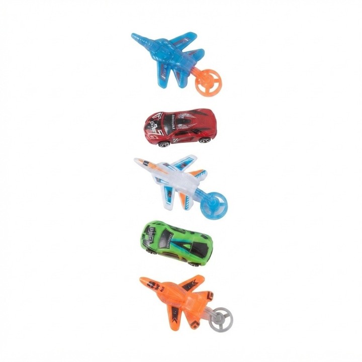 Set 5 Carros Y Aviones Fricción Juguete Infantil Variado