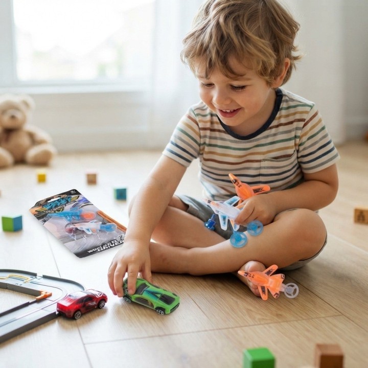 Set 5 Carros Y Aviones Fricción Juguete Infantil Variado