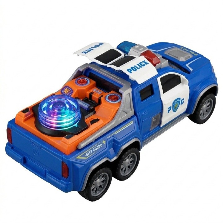Carro De Policía De Juguete Con Luz Y Sonido Rotación 360
