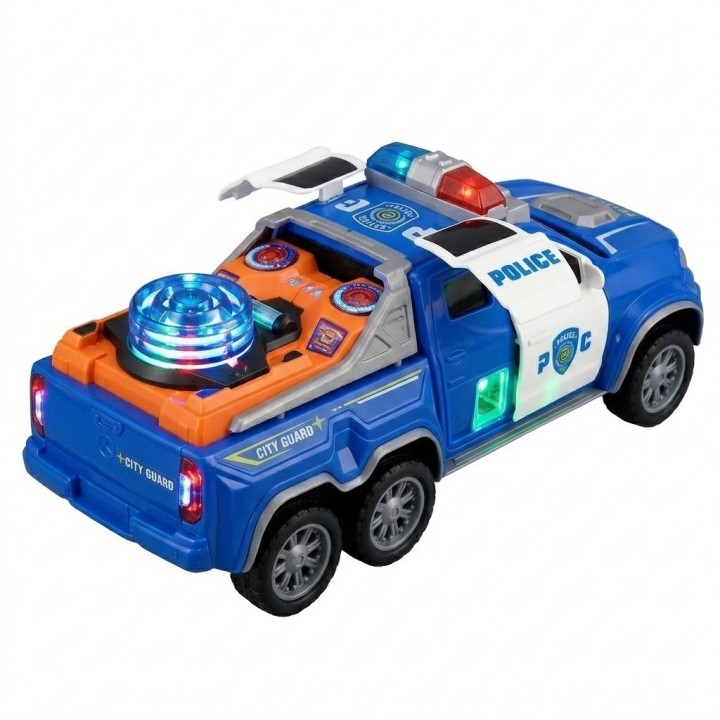 Carro De Policía De Juguete Con Luz Y Sonido Rotación 360