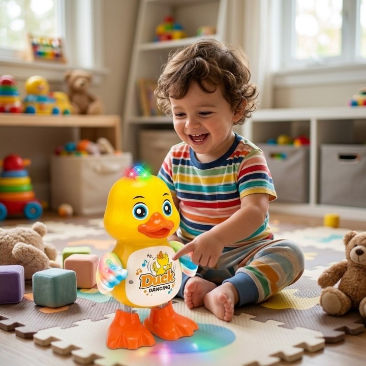 Pato Bailarín Musical Con Luces Y Sonido Juguete Bebé