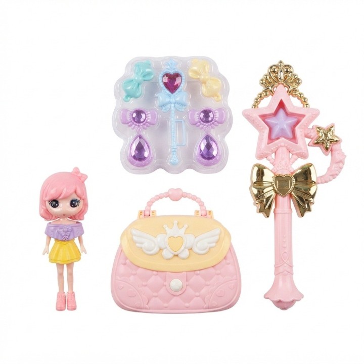 Set De Princesa Juguete Muñeca Bolso Varita Accesorios