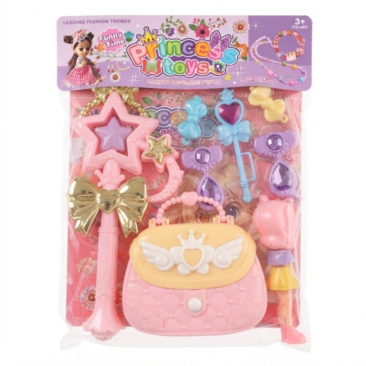 Set De Princesa Juguete Muñeca Bolso Varita Accesorios