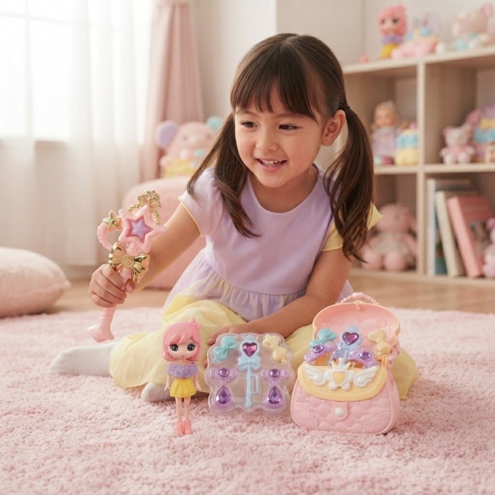 Set De Princesa Juguete Muñeca Bolso Varita Accesorios