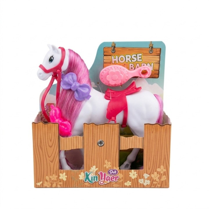 Caballo De Juguete Con Cabello Y Accesorios Estilo Rosa