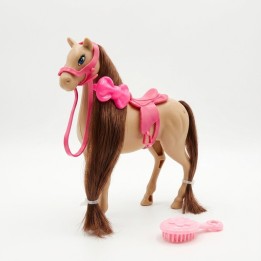 Caballo De Juguete Con Cabello Y Accesorios Estilo Rosa