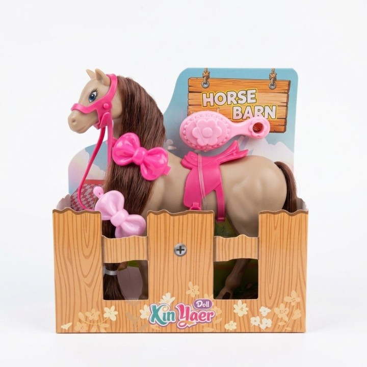 Caballo De Juguete Con Cabello Y Accesorios Estilo Rosa