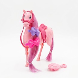 Caballo De Juguete Con Cabello Y Accesorios Estilo Rosa