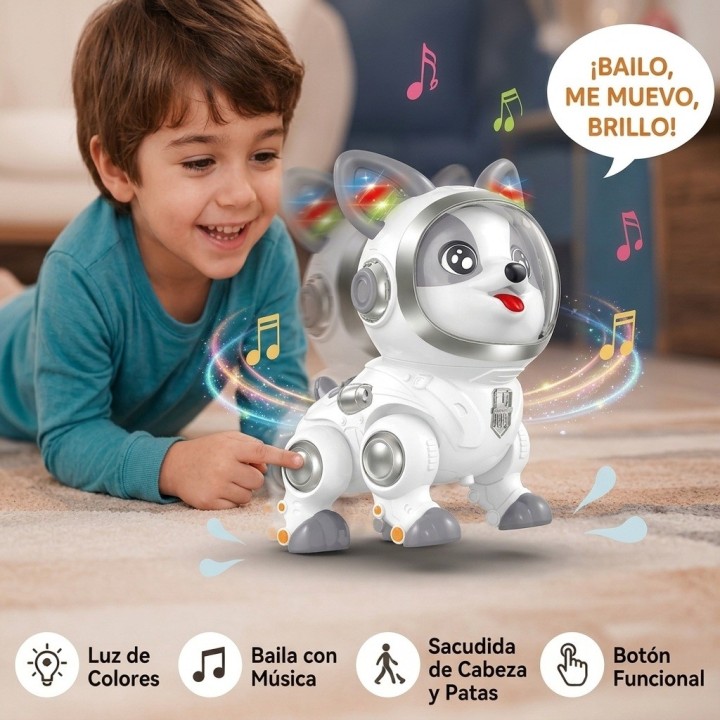 Perro Robot Inteligente Astronauta Interactivo + Luz Sonido