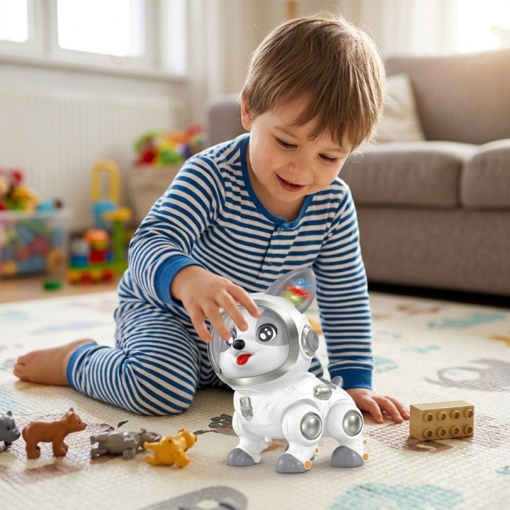 Perro Robot Inteligente Astronauta Interactivo + Luz Sonido