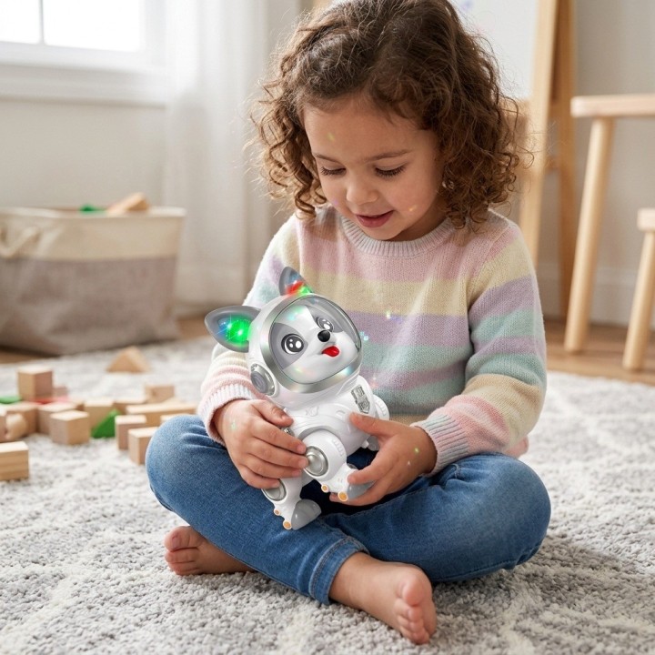 Perro Robot Inteligente Astronauta Interactivo + Luz Sonido