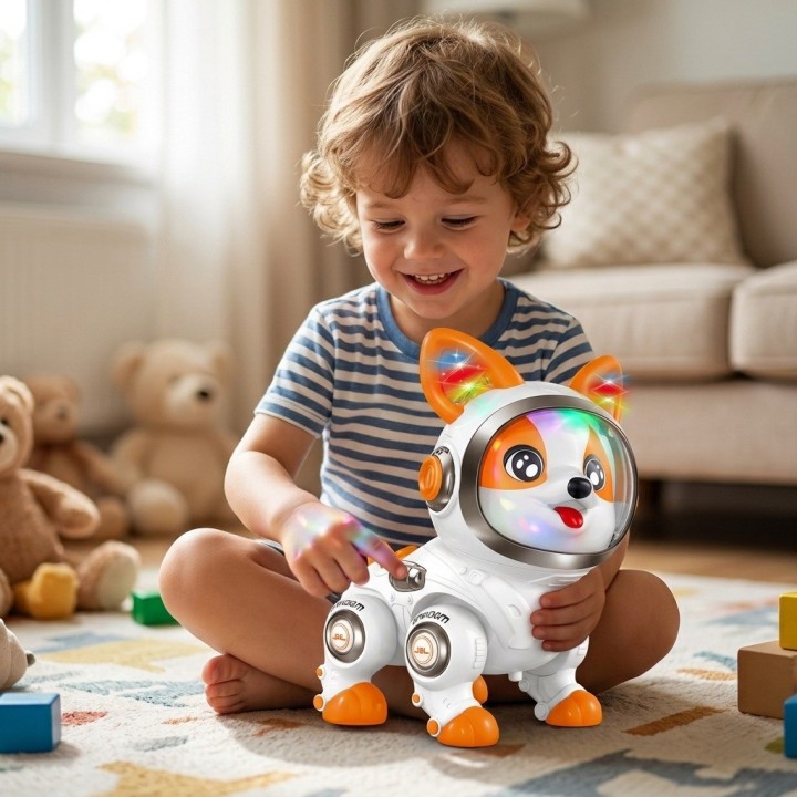 Perro Robot Inteligente Astronauta Interactivo + Luz Sonido