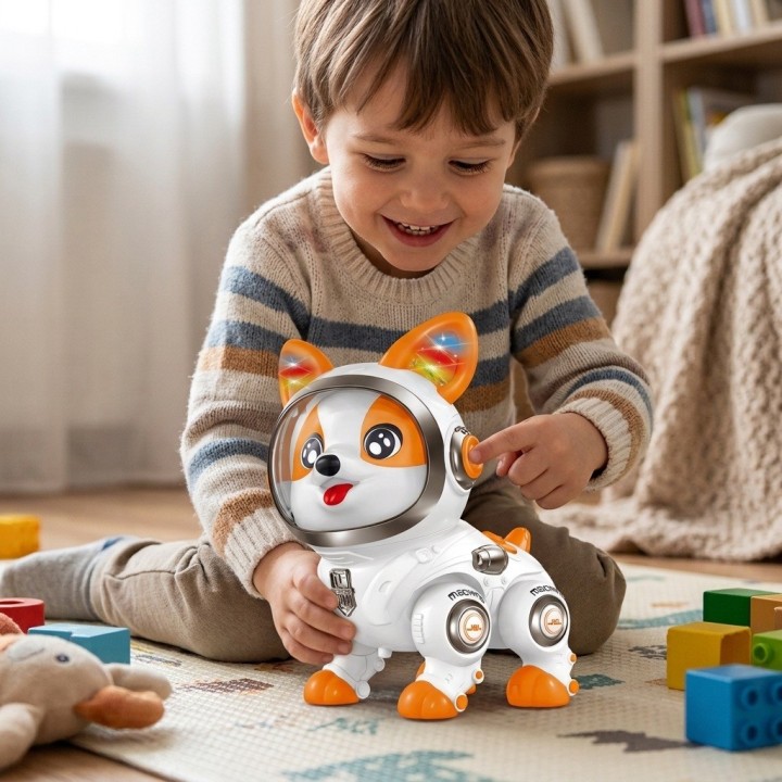 Perro Robot Inteligente Astronauta Interactivo + Luz Sonido