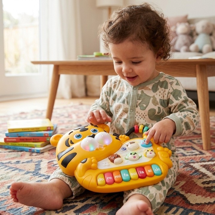 Piano Musical Tigre Juguete Educativo Bebes Luces Sonidos