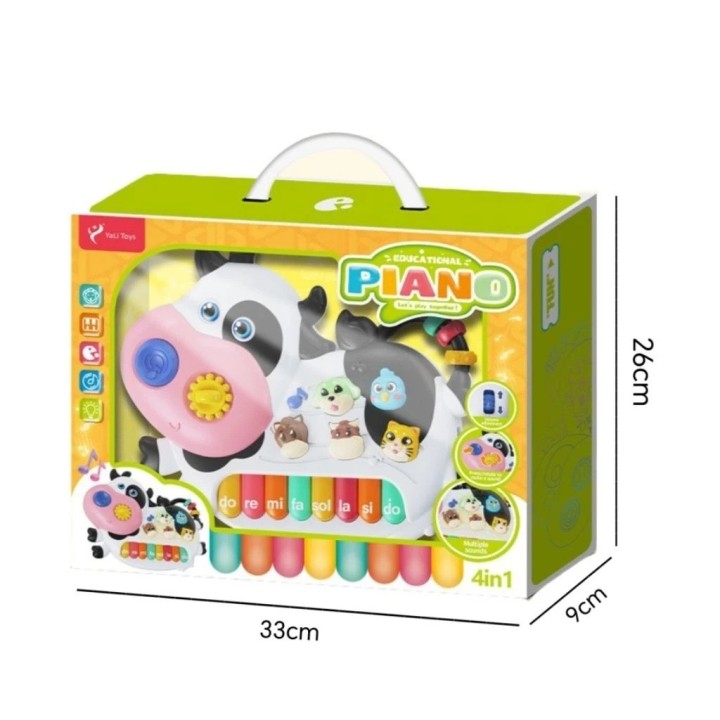 Piano Musical Vaca Juguete Educativo Bebes Luces Sonidos