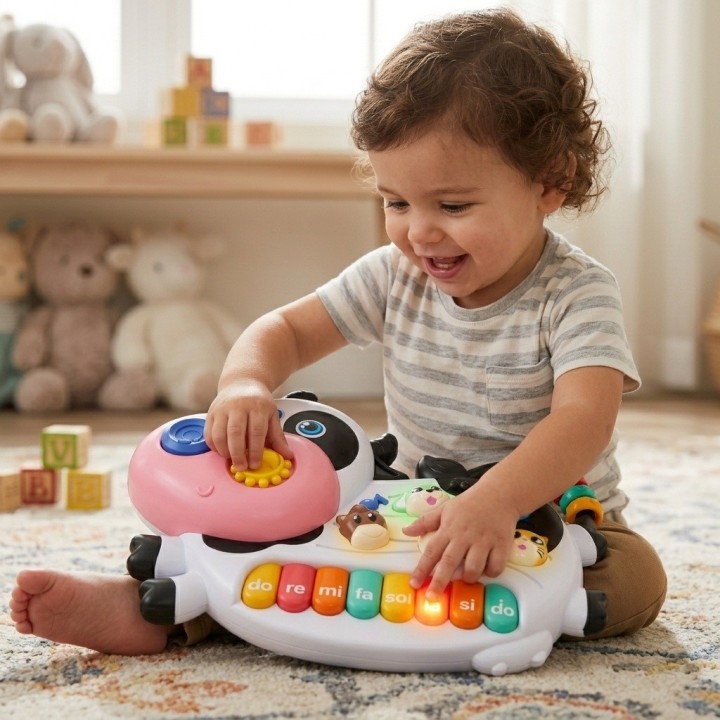 Piano Musical Vaca Juguete Educativo Bebes Luces Sonidos