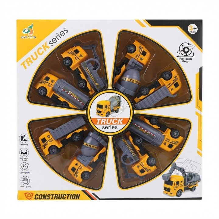 Set 6 Camiones De Construccion Juguete A Cuerda