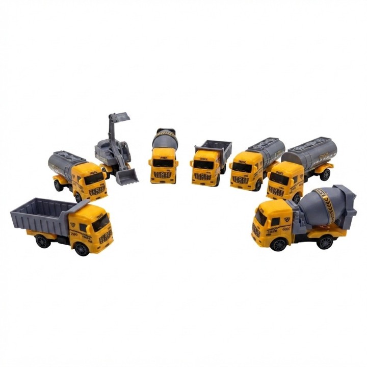 Set 6 Camiones De Construccion Juguete A Cuerda