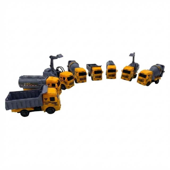 Set 6 Camiones De Construccion Juguete A Cuerda