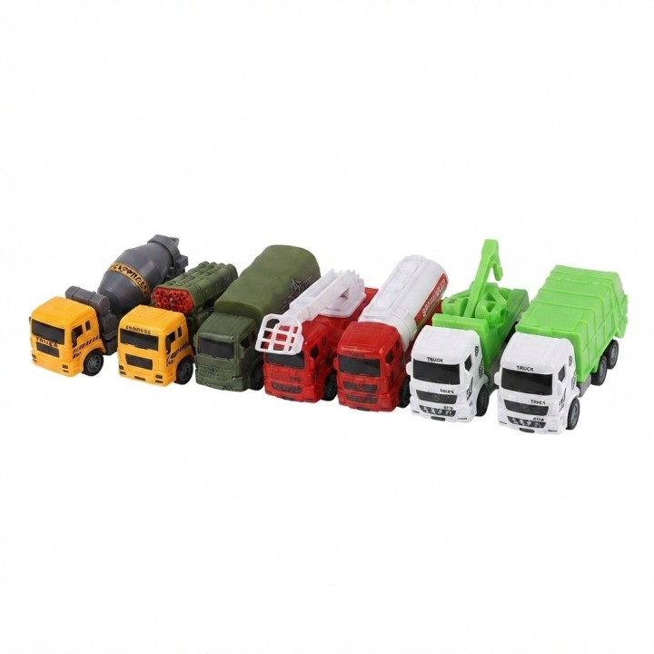 Set 6 Carros Juguete Camiones Cuerda Bombero Militar Niños