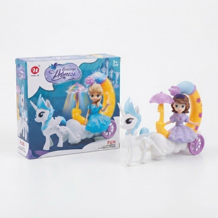 Princesa En Carroza De Luna Unicornio Juguete Interactivo