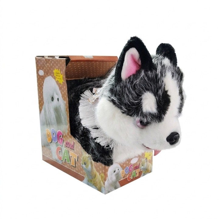 Perro Peluche Husky Interactivo Con Sonido Y Movimiento