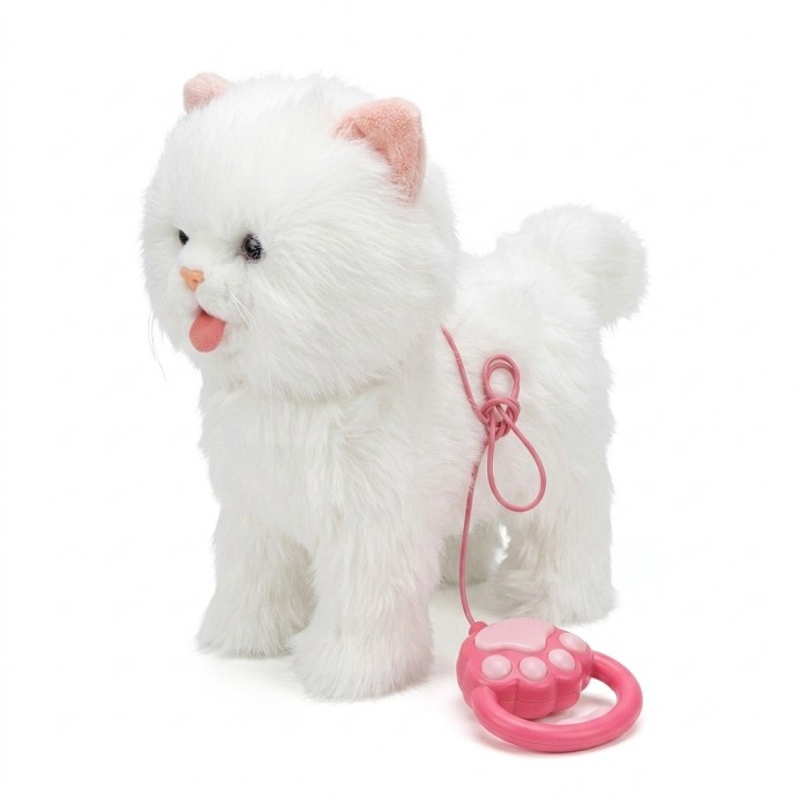Gato Peluche Interactivo Camina Con Correa Y Sonido Niños