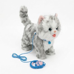 Gato Peluche Interactivo Camina Con Correa Y Sonido Niños