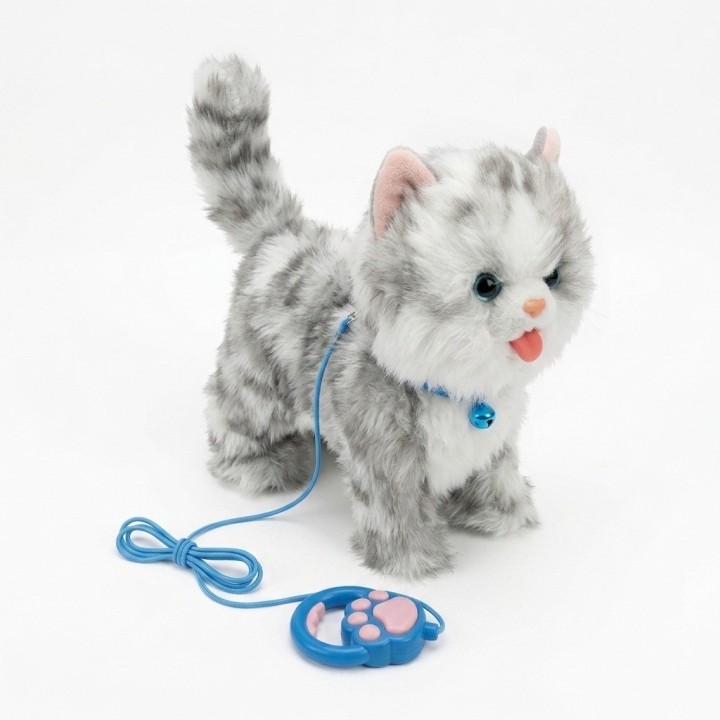 Gato Peluche Interactivo Camina Con Correa Y Sonido Niños