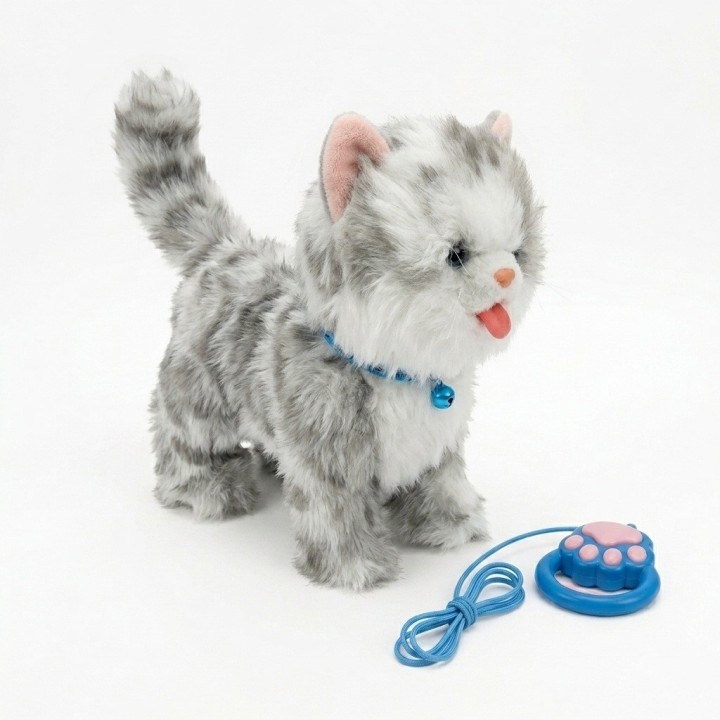 Gato Peluche Interactivo Camina Con Correa Y Sonido Niños