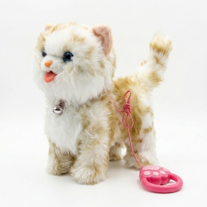 Gato Peluche Interactivo Camina Con Correa Y Sonido Niños