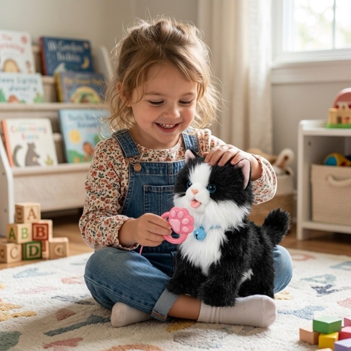 Gato Peluche Interactivo Camina Con Correa Y Sonido Niños