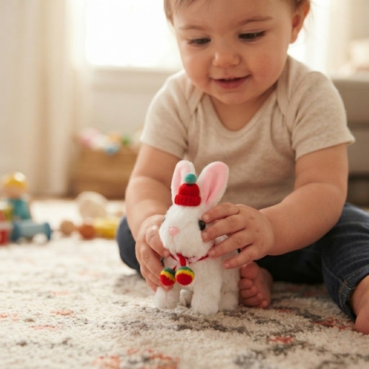 Conejo Peluche Interactivo Camina Y Hace Sonido + Bateria