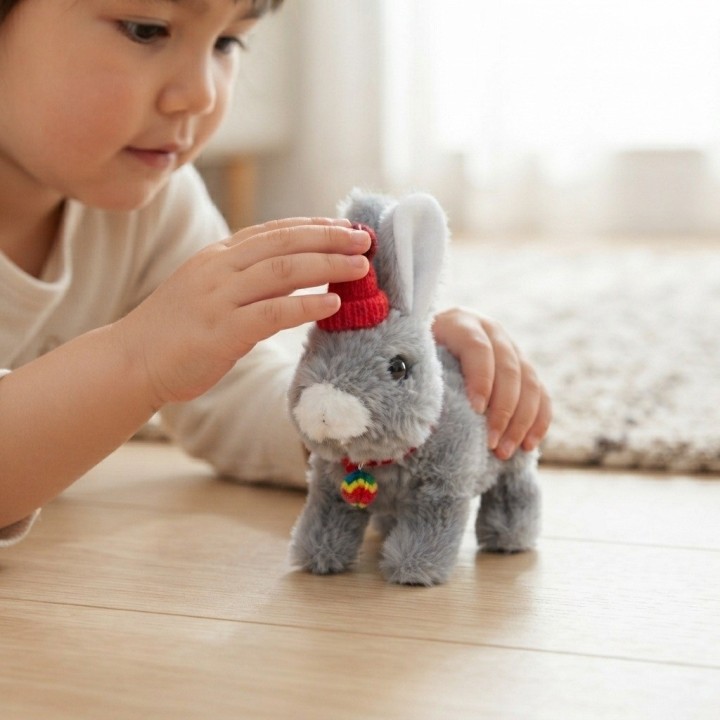 Conejo Peluche Interactivo Camina Y Hace Sonido + Bateria