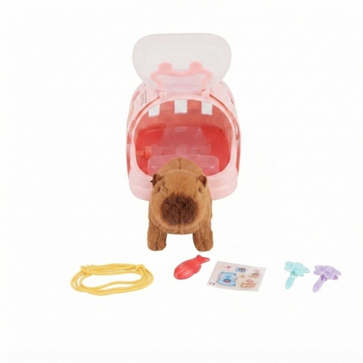 Capibara Peluche Interactivo Con Guacal Y Accesorios