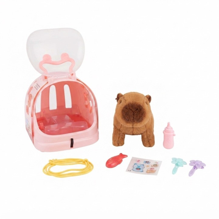 Capibara Peluche Interactivo Con Guacal Y Accesorios