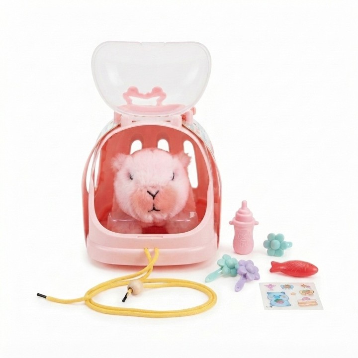 Capibara Peluche Interactivo Con Guacal Y Accesorios