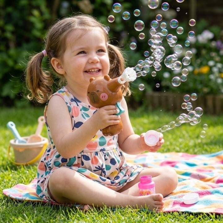 Pistola Burbujas Manual Capibara Chiguiro Juguete Niños