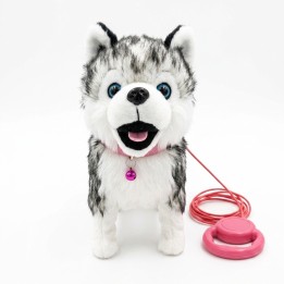 Perro Peluche Husky Robot Interactivo Con Sonido Y Correa