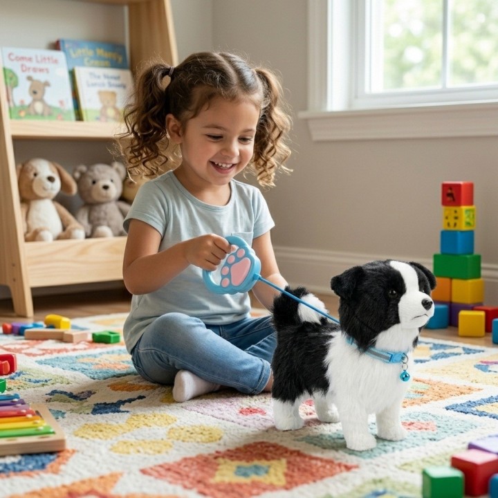 Perro Peluche Husky Robot Interactivo Con Sonido Y Correa