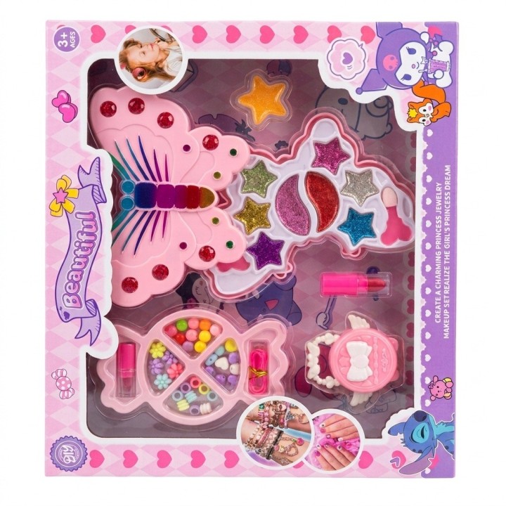 Set De Maquillaje Y Bisutería Para Niñas Diseño Mariposa